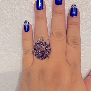 925 silver and marcasite dome ring